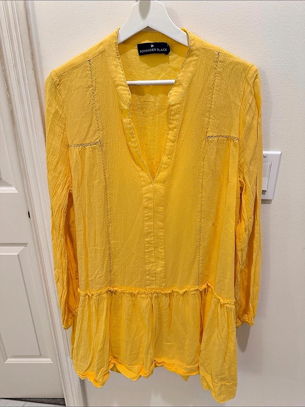 Pomander Place Yellow Mini Dress, XL